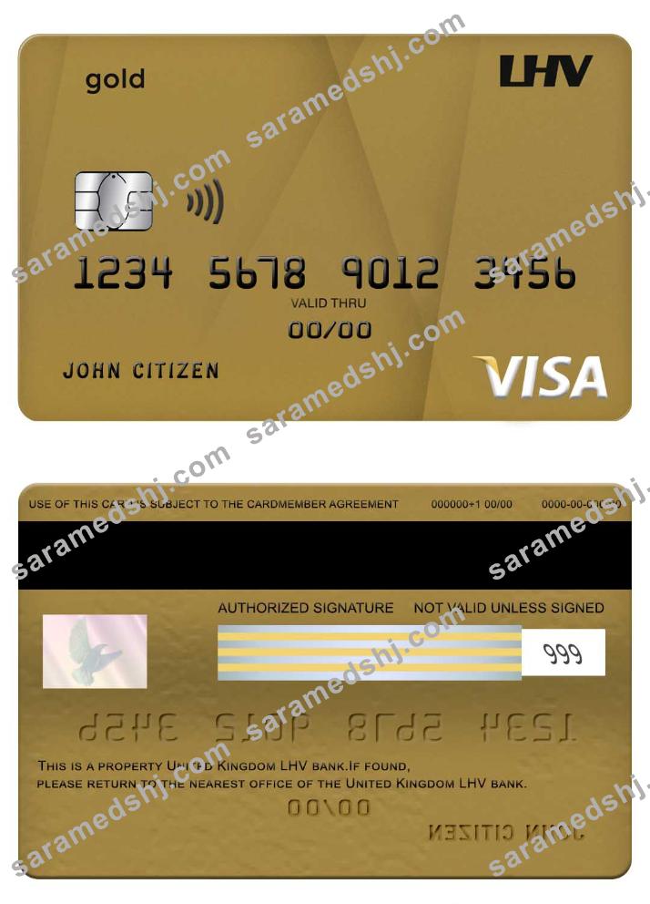 United Kingdom LHV bank visa gold card